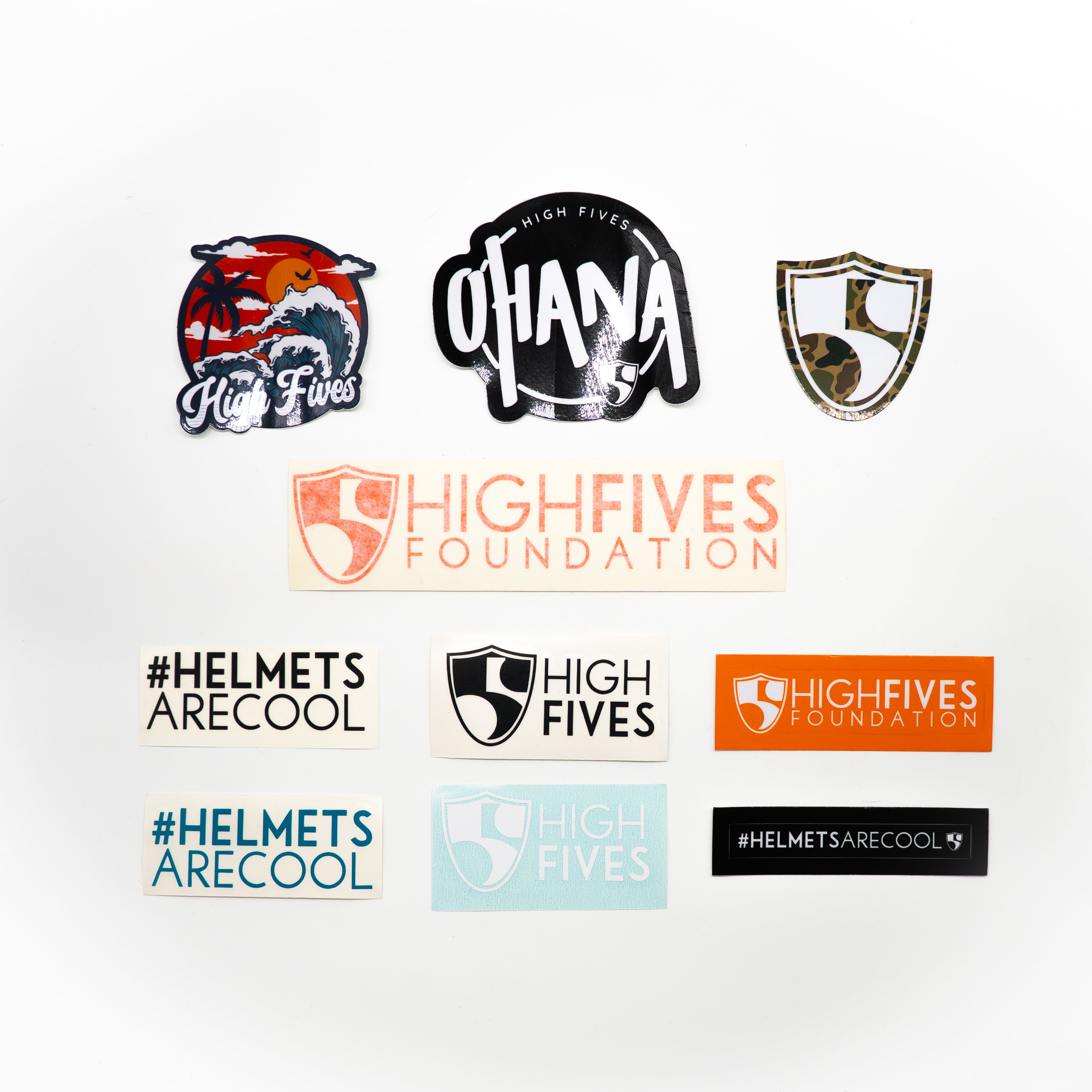 An assortment of High Fives stickers – High Fives Non-Profit Foundation